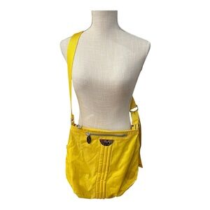 Kipling Fergie Yellow Large Nylon Crossbody Hobo Bag Purse 2000’s Y2K